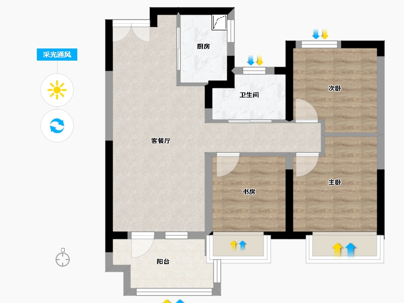 河北省-保定市-中冶未来城-69.00-户型库-采光通风