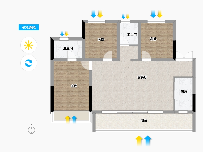 四川省-成都市-明信雲珑府-89.04-户型库-采光通风