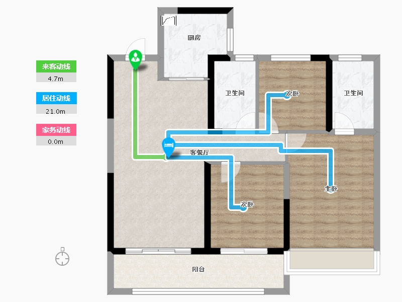 江苏省-南京市-颐和铂岸江璟-88.86-户型库-动静线