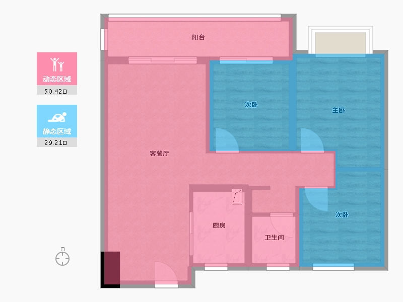 山东省-青岛市-青铁畅意城-70.50-户型库-动静分区