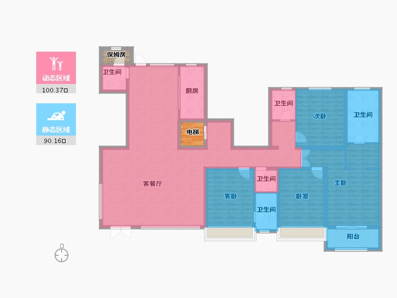 河北省-张家口市-宣府第一城隍宸-177.26-户型库-动静分区