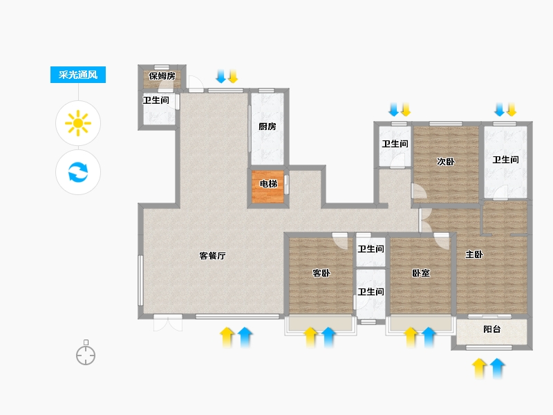 河北省-张家口市-宣府第一城隍宸-177.26-户型库-采光通风