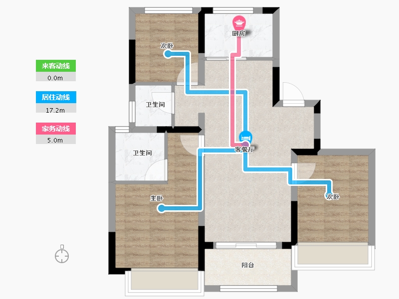 浙江省-衢州市-步阳东港悦福小区-71.20-户型库-动静线