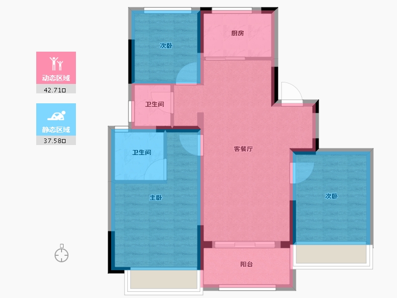 浙江省-衢州市-步阳东港悦福小区-71.20-户型库-动静分区