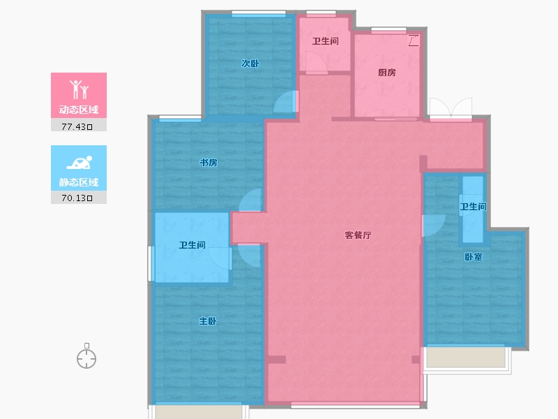 河北省-张家口市-宣府第一城隍宸-134.33-户型库-动静分区