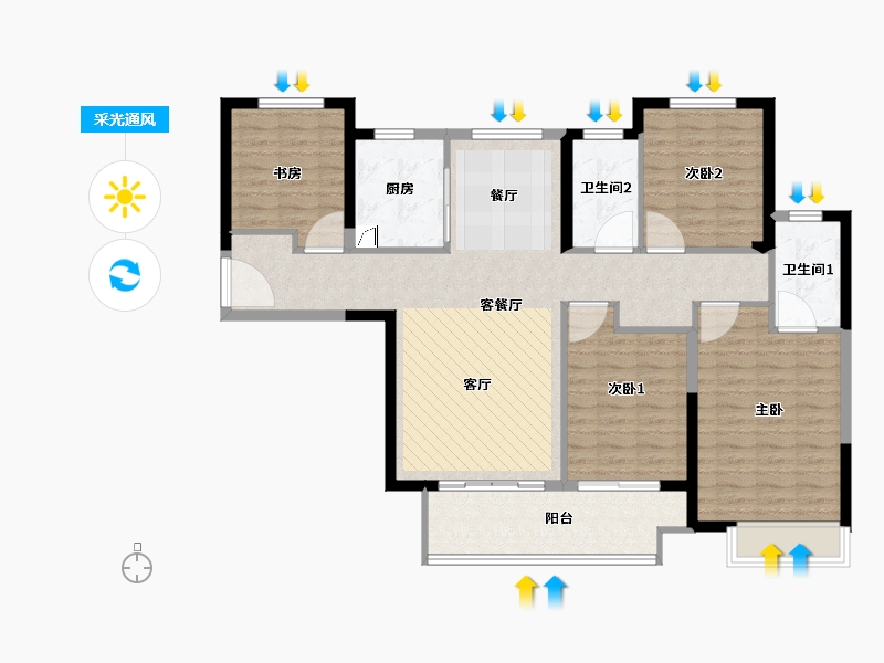 江苏省-徐州市-东湖上璟-112.01-户型库-采光通风