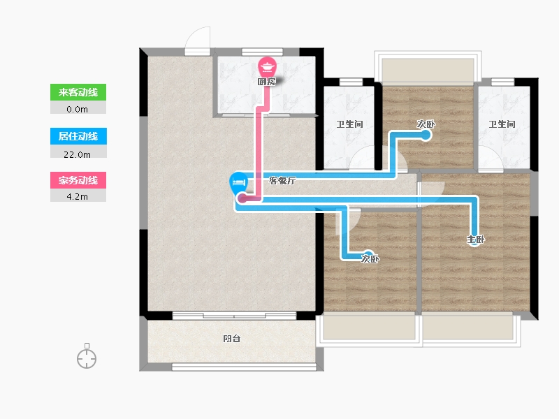 江苏省-南京市-金陵星图-90.67-户型库-动静线