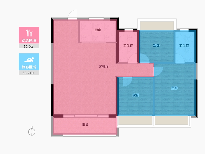 江苏省-南京市-金陵星图-90.67-户型库-动静分区