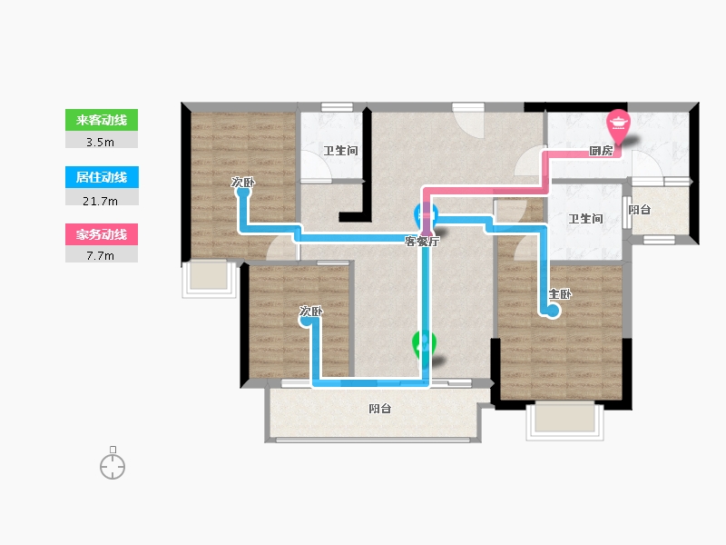 广东省-梅州市-敏捷奥园珑玥府-95.00-户型库-动静线