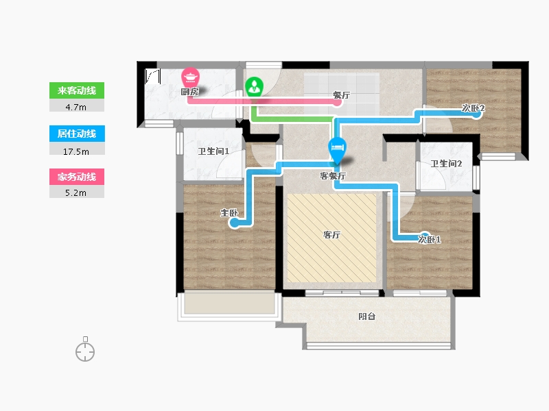 江苏省-徐州市-东湖上璟-87.20-户型库-动静线