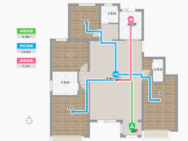 河北省-张家口市-宣府第一城隍宸-130.67-户型库-动静线