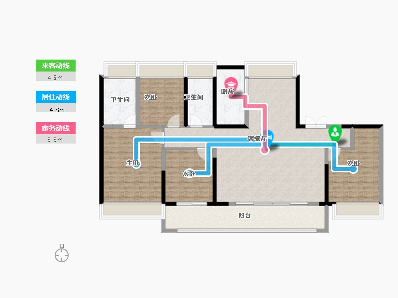 江苏省-南京市-颐和铂岸江璟-132.67-户型库-动静线