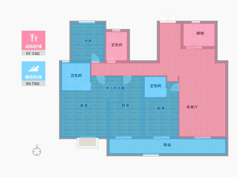 浙江省-绍兴市-万达建设春和璟明-140.01-户型库-动静分区