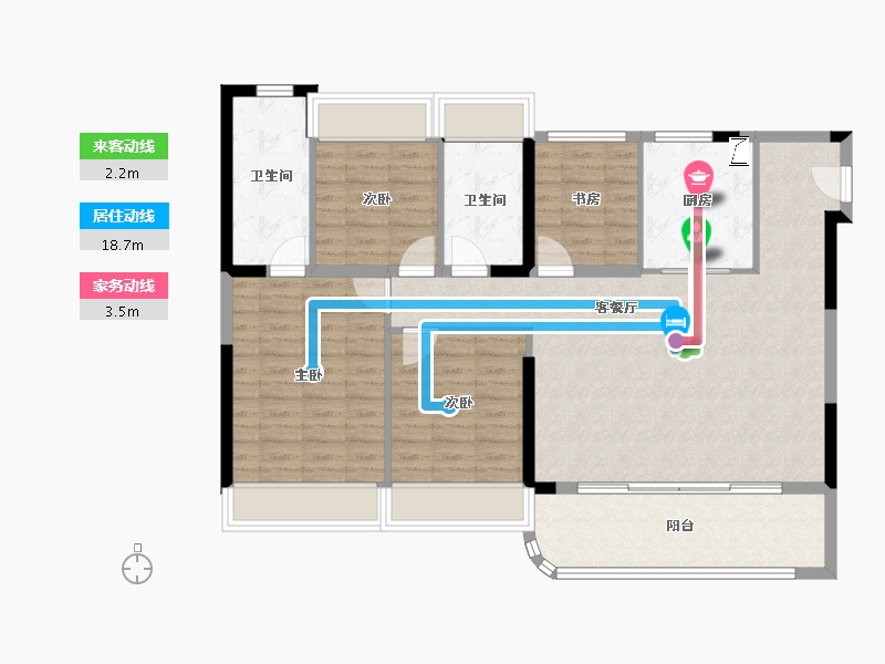 江苏省-苏州市-苏州花语云萃华庭-108.00-户型库-动静线