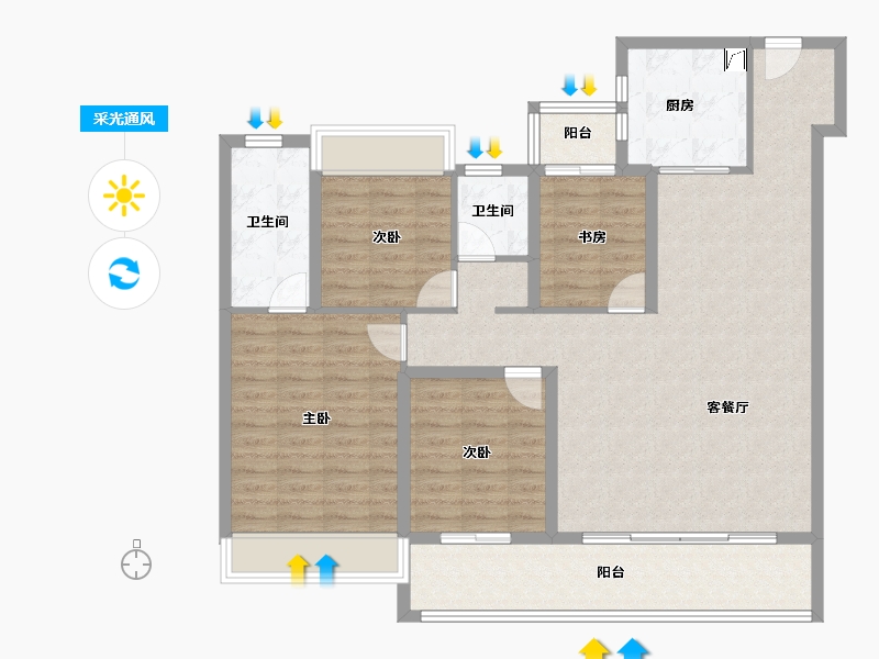 江苏省-苏州市-MOC芯城汇-114.41-户型库-采光通风