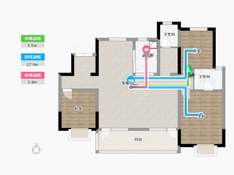 河北省-石家庄市-旭辉滨河江来原旭辉公元-112.00-户型库-动静线