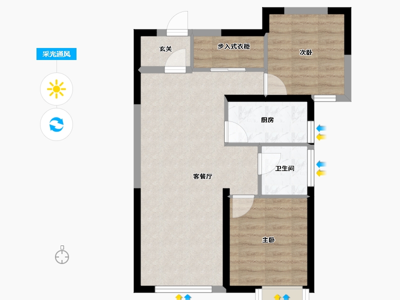 河北省-廊坊市-天佑家园-58.19-户型库-采光通风