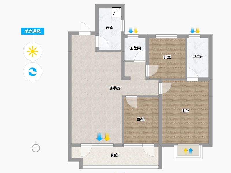 河北省-石家庄市-东胜未来云-77.69-户型库-采光通风