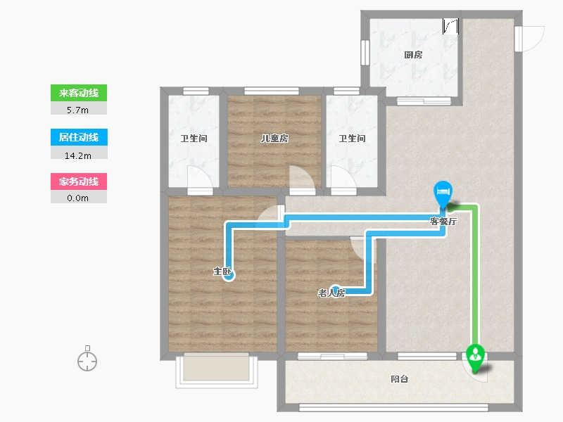 山东省-济宁市-汇源·春晓观棠-96.65-户型库-动静线