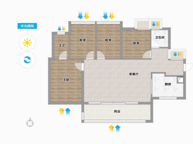 广东省-惠州市-太东万科万悦花园-96.15-户型库-采光通风