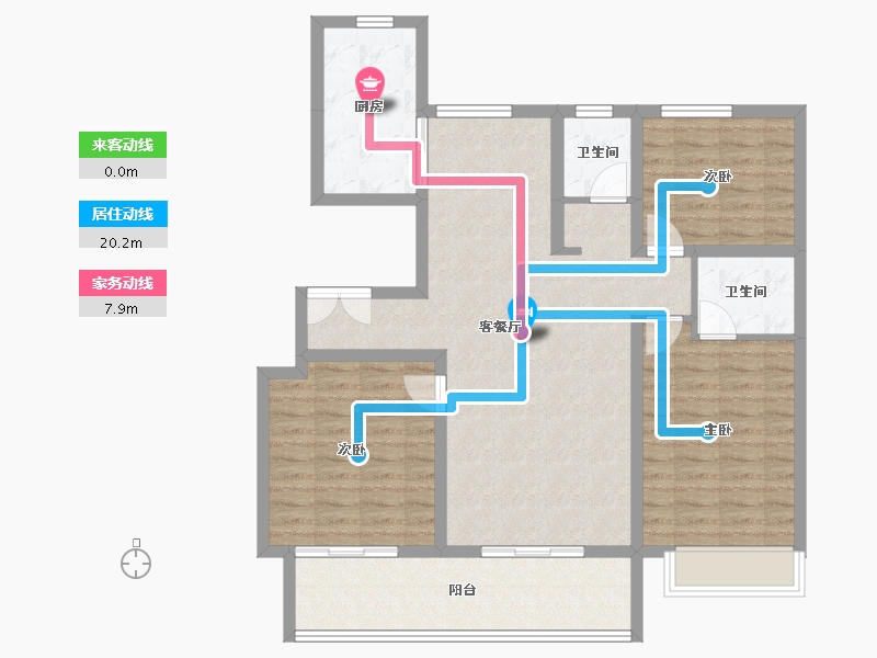 河北省-廊坊市-书香雅苑-104.07-户型库-动静线