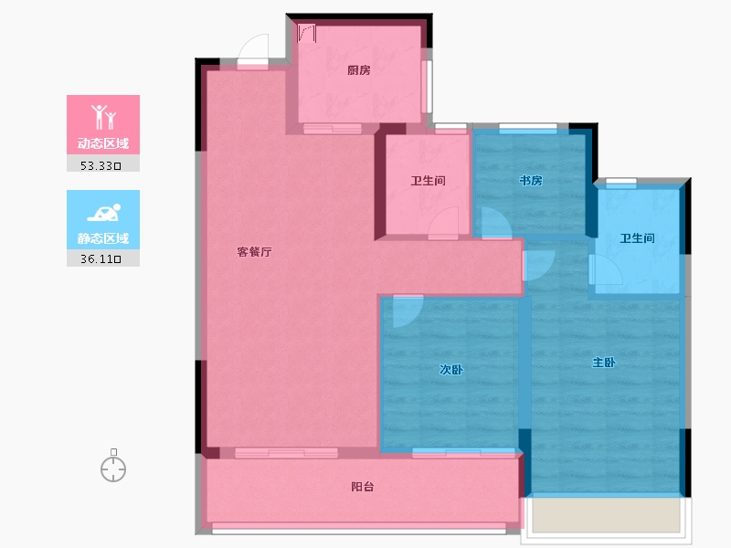 浙江省-杭州市-沥瑞府-79.99-户型库-动静分区