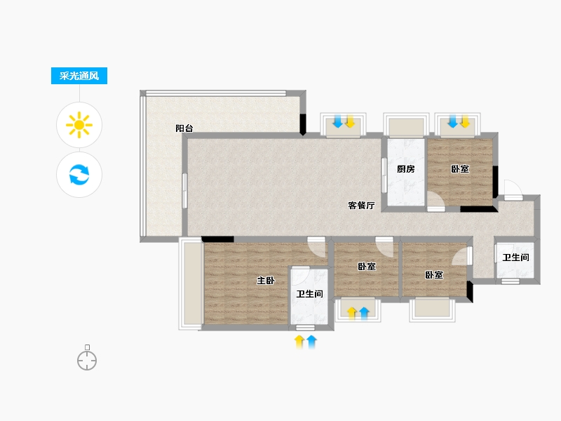 四川省-绵阳市-九洲江渚-112.08-户型库-采光通风