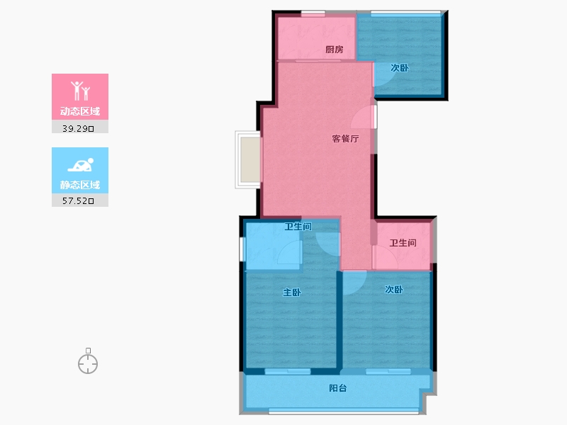 浙江省-台州市-方远荣安玖樾府-87.01-户型库-动静分区