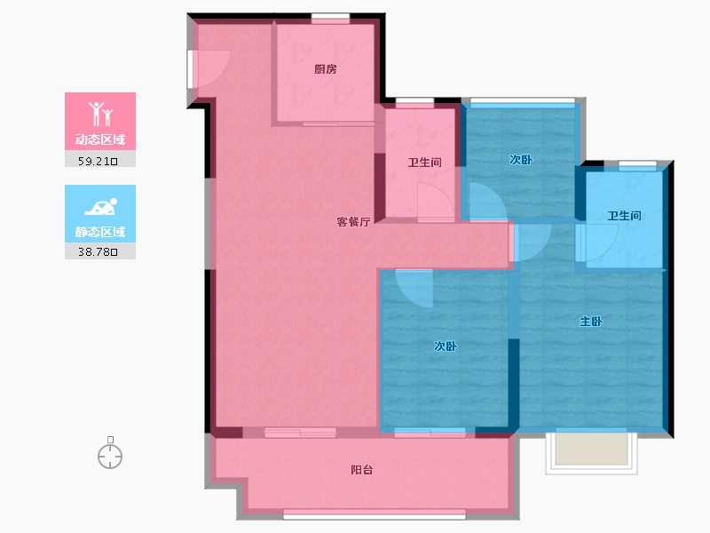 安徽省-合肥市-伟星公园都荟-88.00-户型库-动静分区