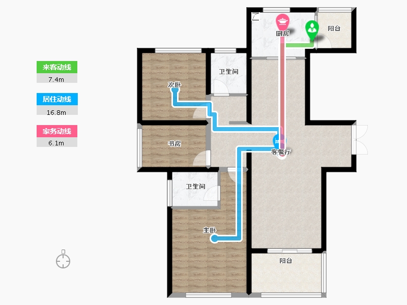 江苏省-苏州市-览月阁-107.99-户型库-动静线