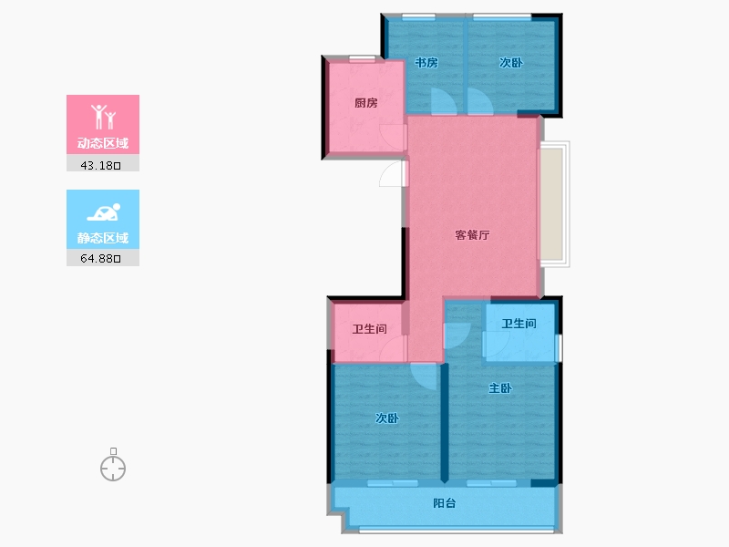 浙江省-台州市-方远荣安玖樾府-97.00-户型库-动静分区