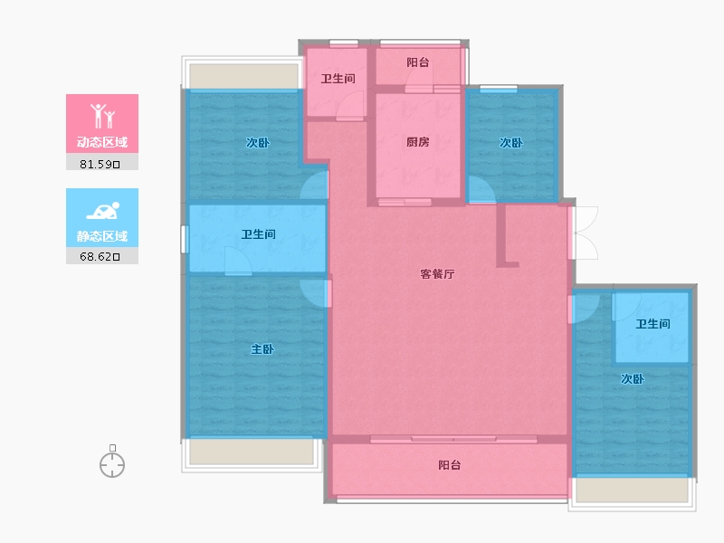 江苏省-苏州市-MOC芯城汇-136.00-户型库-动静分区