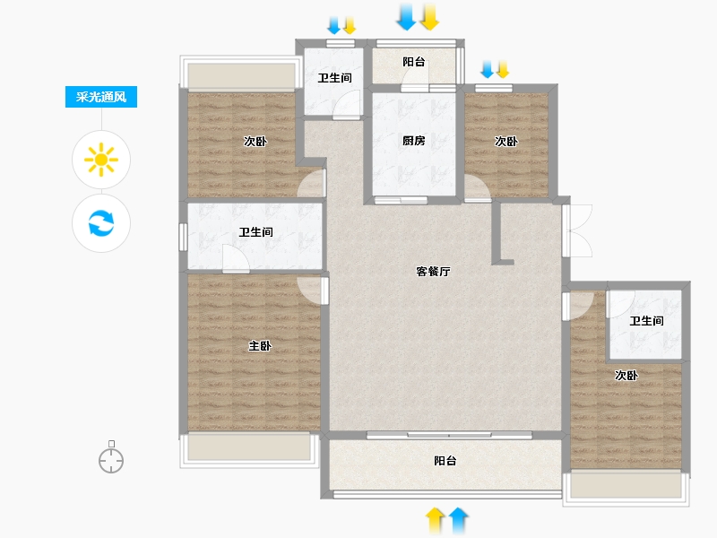 江苏省-苏州市-MOC芯城汇-136.00-户型库-采光通风