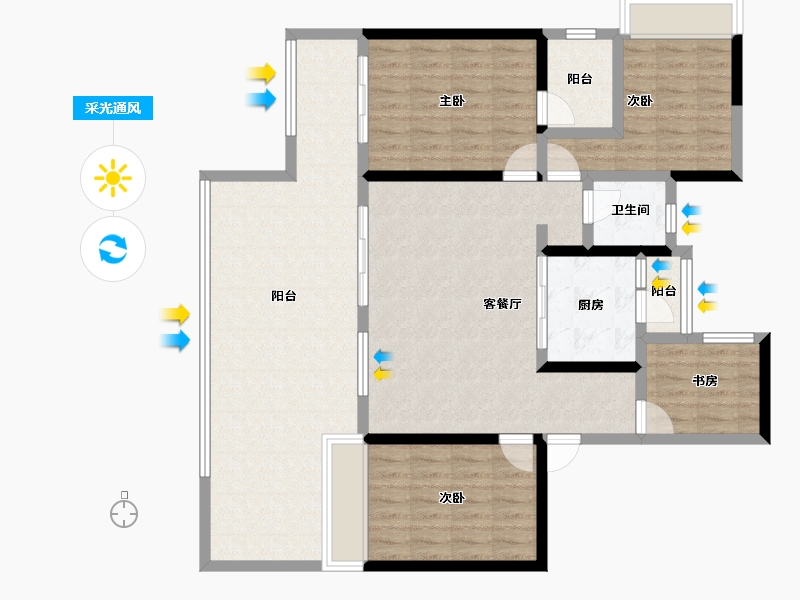 云南省-昆明市-安宁吾悦广场-120.53-户型库-采光通风