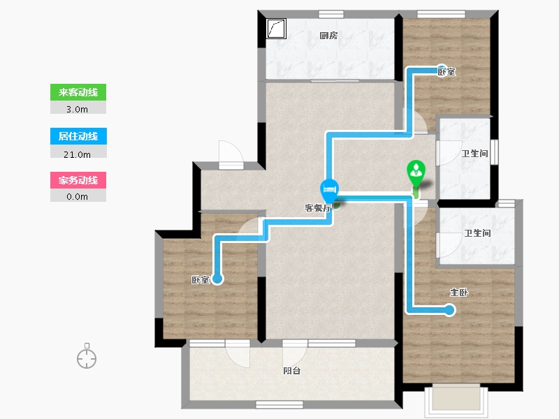 河北省-石家庄市-旭辉滨河江来原旭辉公元-99.95-户型库-动静线