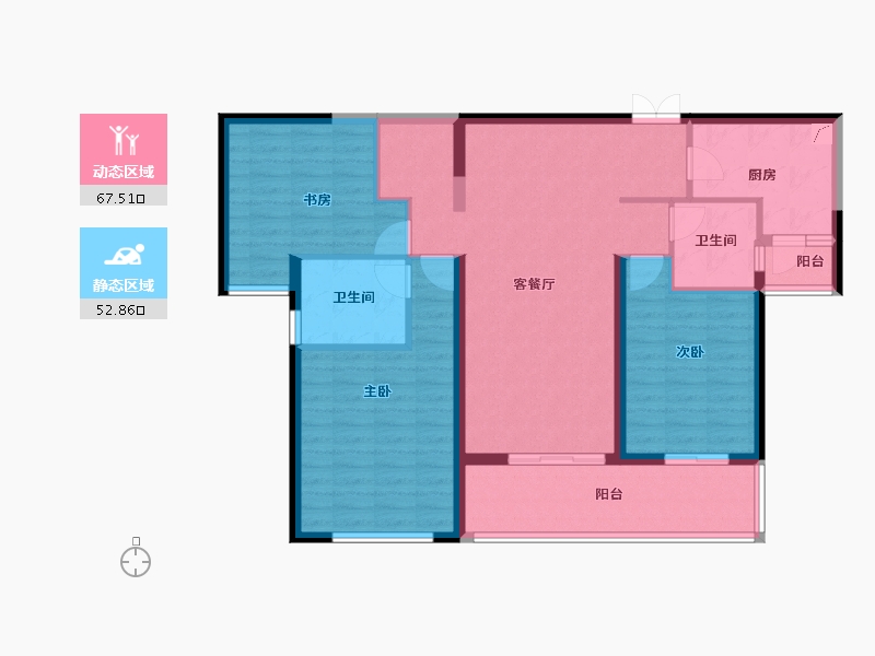 江苏省-苏州市-览月阁-108.00-户型库-动静分区