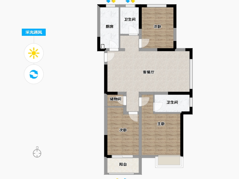 山西省-太原市-棠悦-113.70-户型库-采光通风