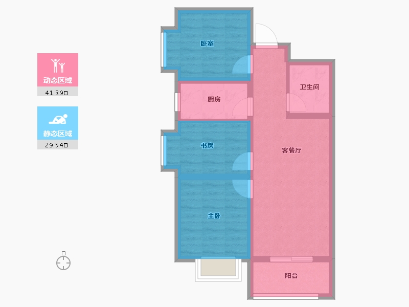 河北省-廊坊市-书香雅苑-62.42-户型库-动静分区