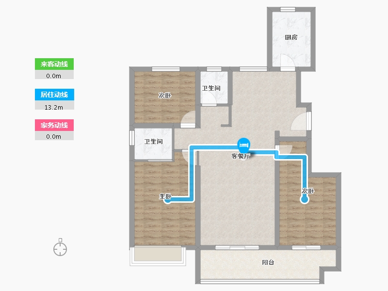 河北省-廊坊市-书香雅苑-101.72-户型库-动静线