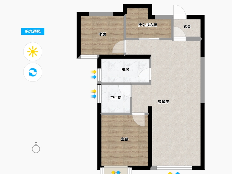 河北省-廊坊市-天佑家园-59.35-户型库-采光通风