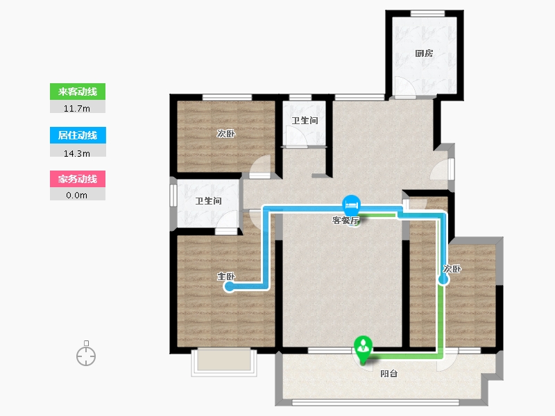 河北省-廊坊市-书香雅苑-110.44-户型库-动静线