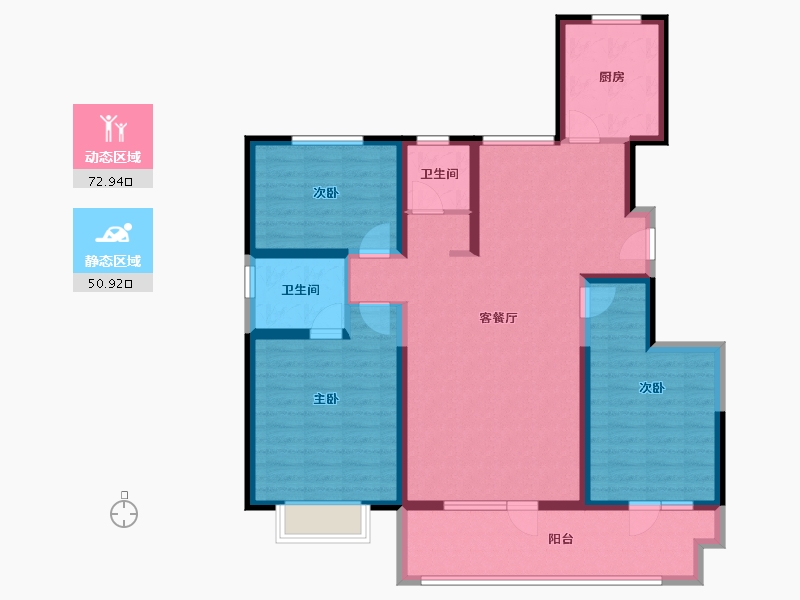 河北省-廊坊市-书香雅苑-110.44-户型库-动静分区