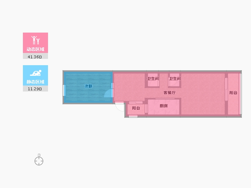 北京-北京市-万寿路小区-46.00-户型库-动静分区