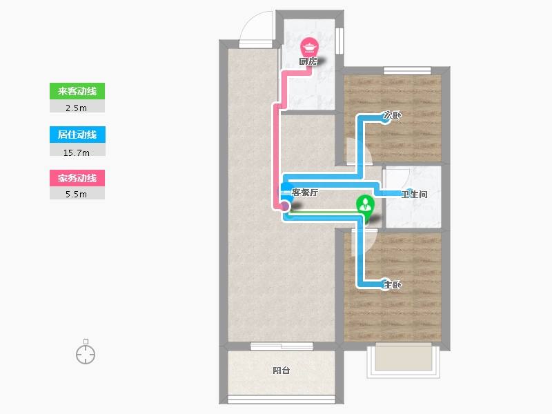 河北省-廊坊市-书香雅苑-58.87-户型库-动静线