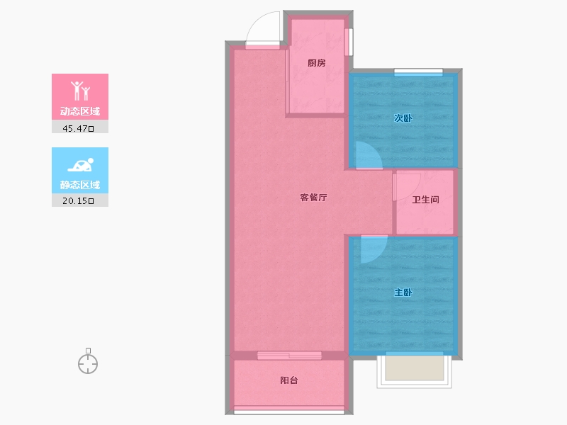 河北省-廊坊市-书香雅苑-58.87-户型库-动静分区