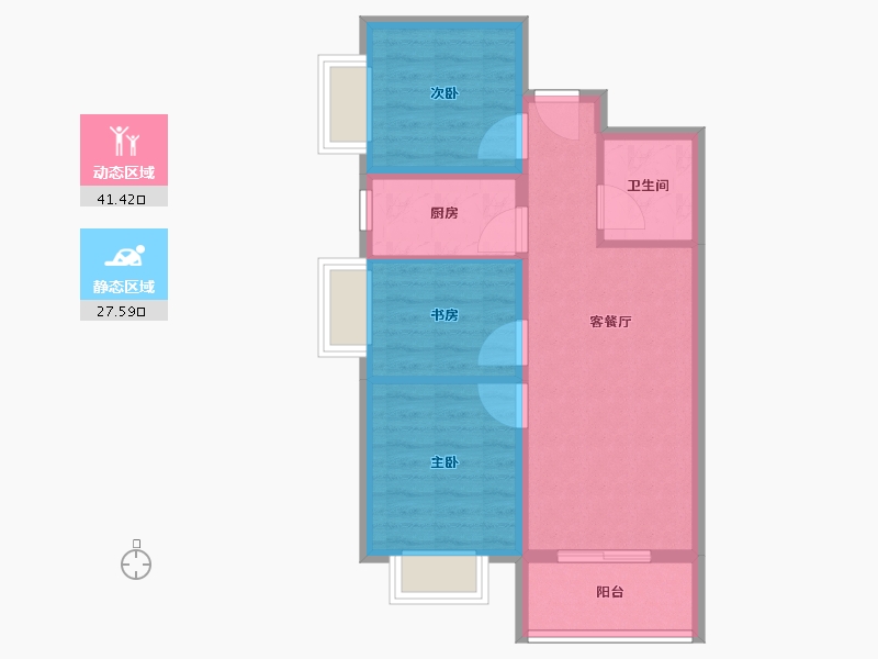 河北省-廊坊市-书香雅苑-61.46-户型库-动静分区