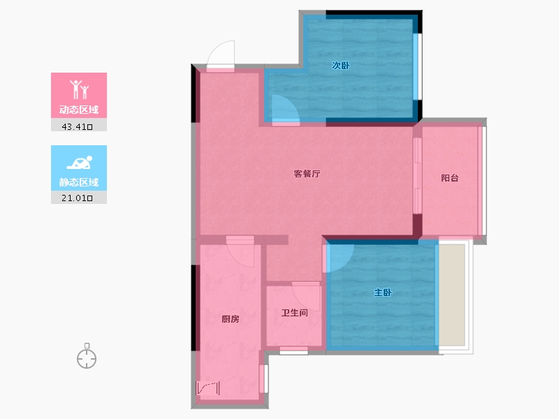 贵州省-六盘水市-新城凤凰臺-56.46-户型库-动静分区