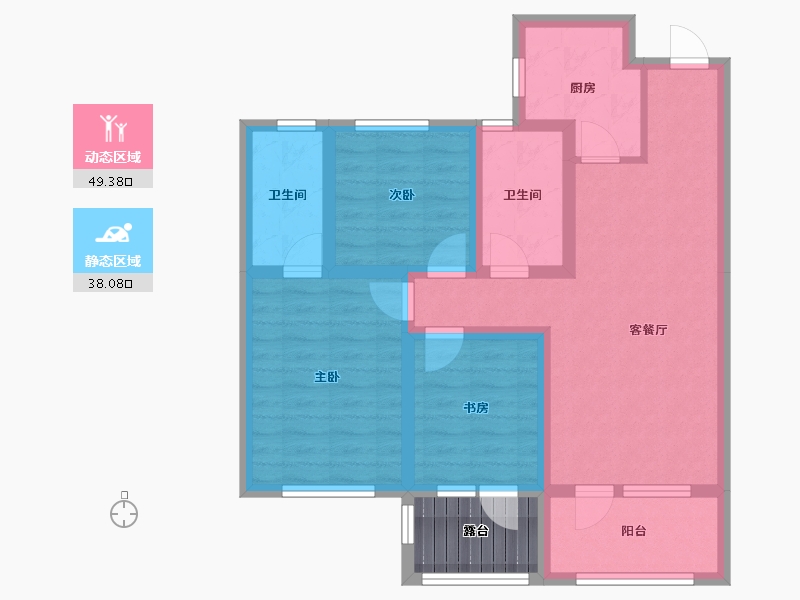 河北省-石家庄市-万合名著-93.47-户型库-动静分区