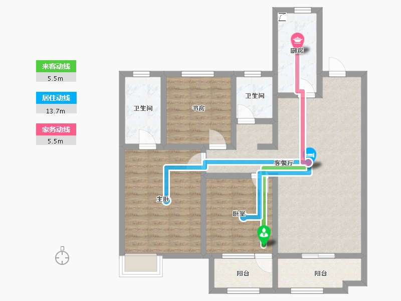 河北省-石家庄市-旭辉滨河江来原旭辉公元-94.41-户型库-动静线