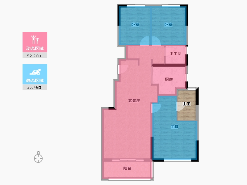 四川省-成都市-中国铁建双楠樾府-82.77-户型库-动静分区